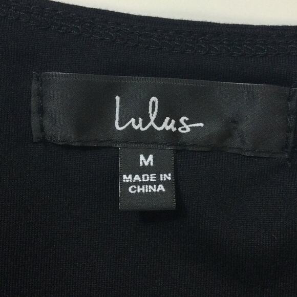 LULU'S SZ M Thoughtful Charm Black Swiss Dot Tie-Strap Bodysuit NEW B116 - Picture 8 of 10